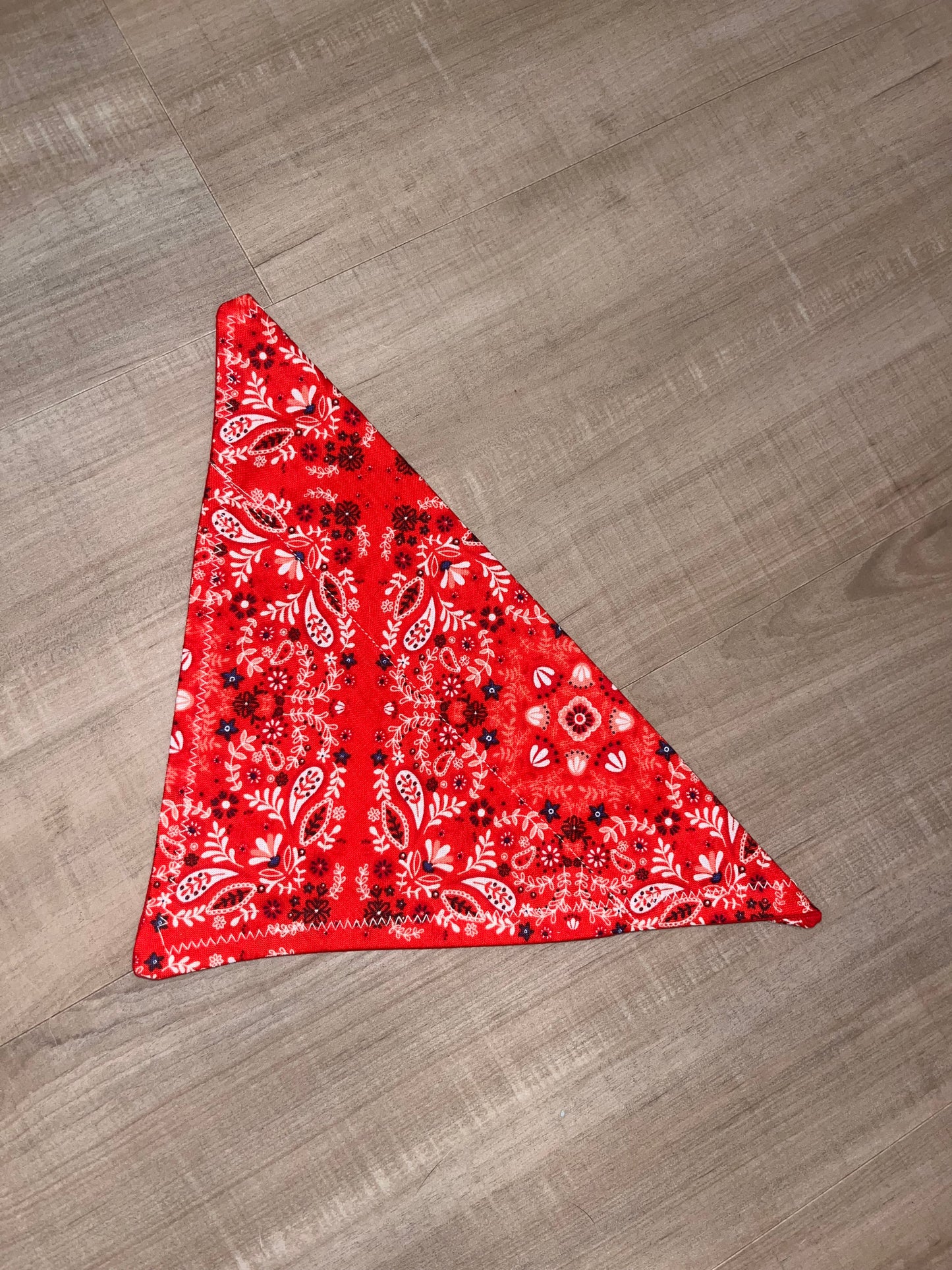 Red Printed Pet Bandana